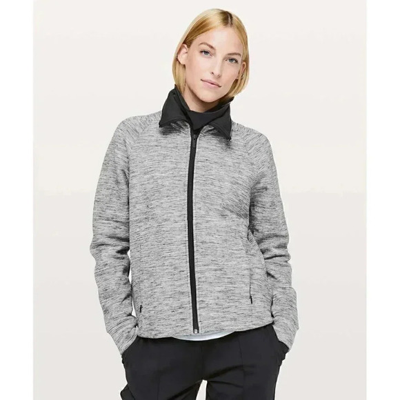 Lululemon Snuggle Up Jacket Heathered Space Dyed  Black Slub / Black | 2 - Picture 1 of 13